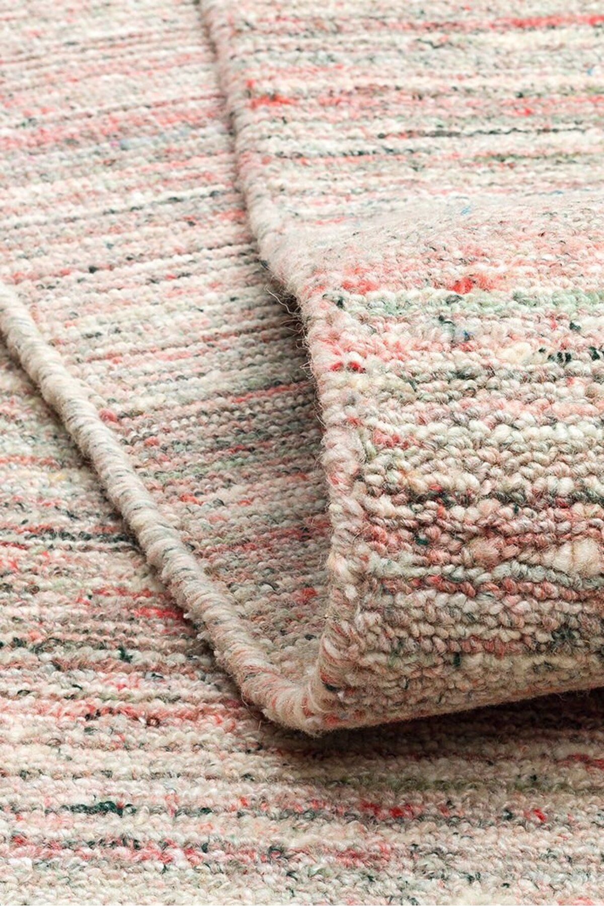 Bloom Pembe El Dokuma Yün Viskon Halı Modern İskandinav Kalın Lüks Salon ve Yatak Odası Halısı - Pembe