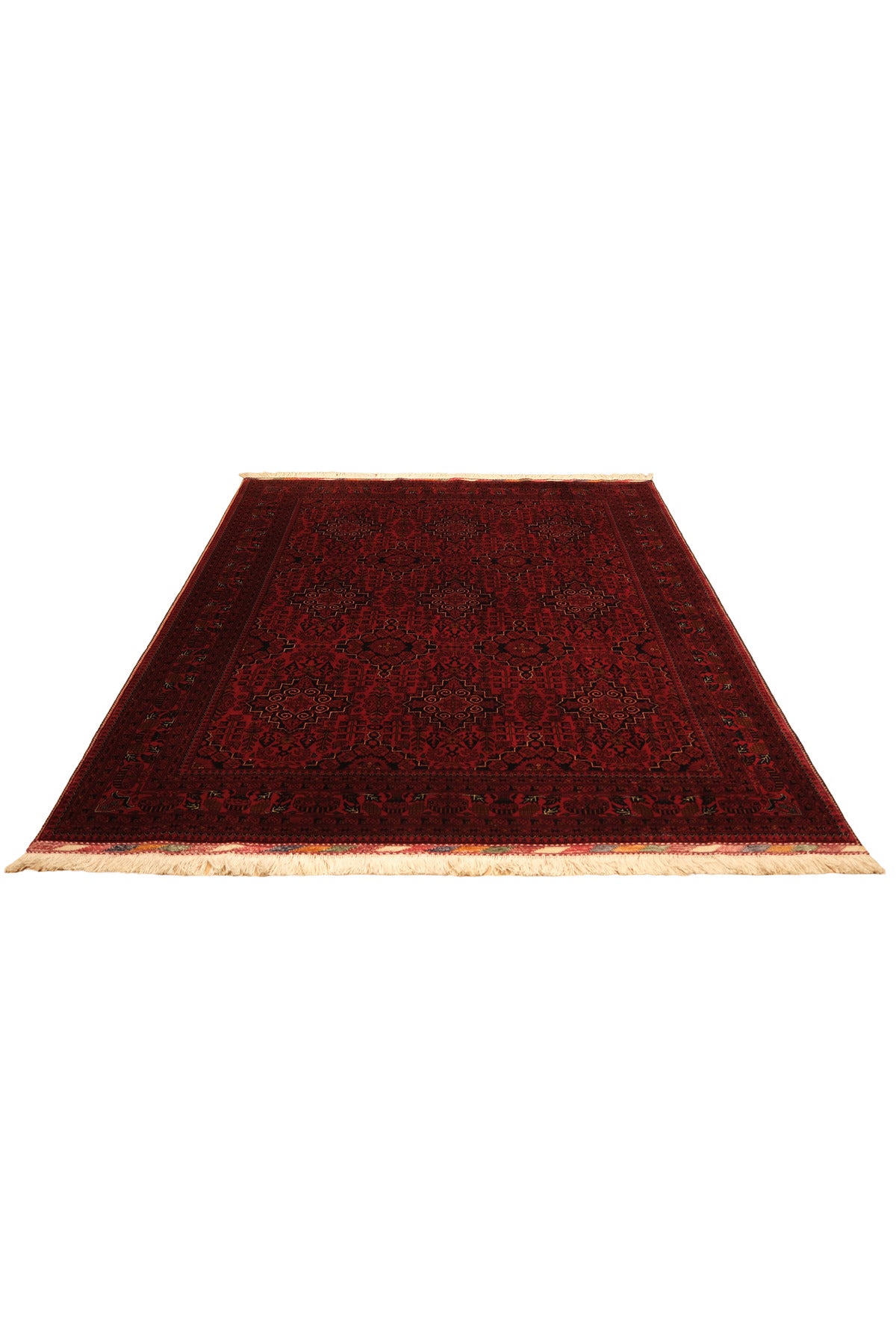 Handwoven Medallion Pattern Burgundy Afghan Bilicik Rug, 100% Wool, Natural Dye, Authentic Living Room Rug - Brown