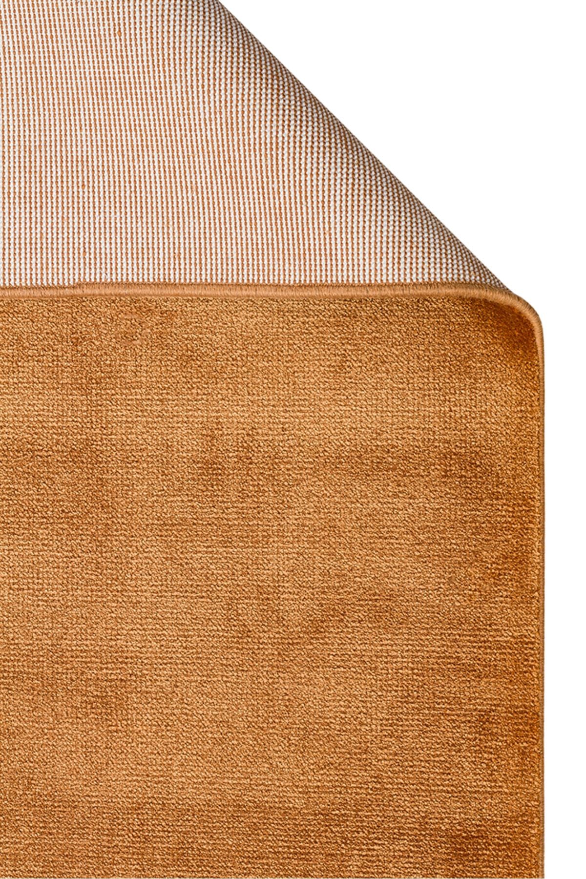 Luma Turuncu Tek Renk Sade Saf Bambu Doğal Malzeme Halı Minimalist Parlak Modern Lüks Salon Halısı - Turuncu
