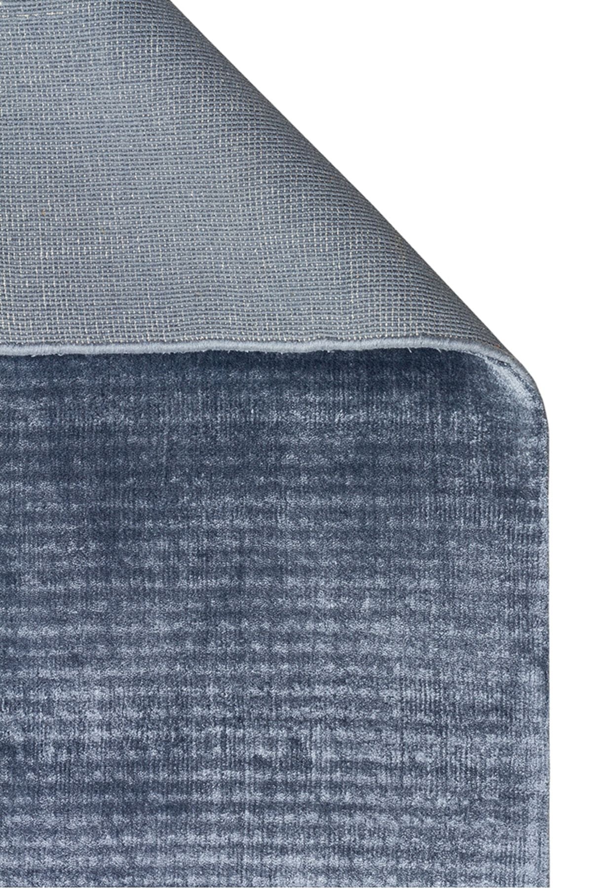 Alure Mavi El Dokuma Saf Bambu Halı Lüks Yumuşak Minimalist Modern Salon ve Oturma Odası Halısı - Mavi