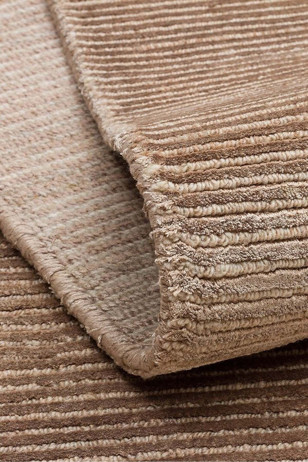Siena Brown El Dokuma Teknikleriyle Özenle Üretilmiş, Doğal Bambu, Yün Karışımlı Salon Halısı - Kahverengi