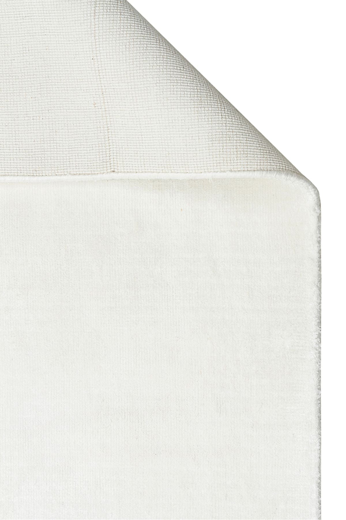 Alure Beyaz El Dokuma Saf Bambu Halı Lüks Yumuşak Minimalist Modern Salon ve Oturma Odası Halısı - Beyaz
