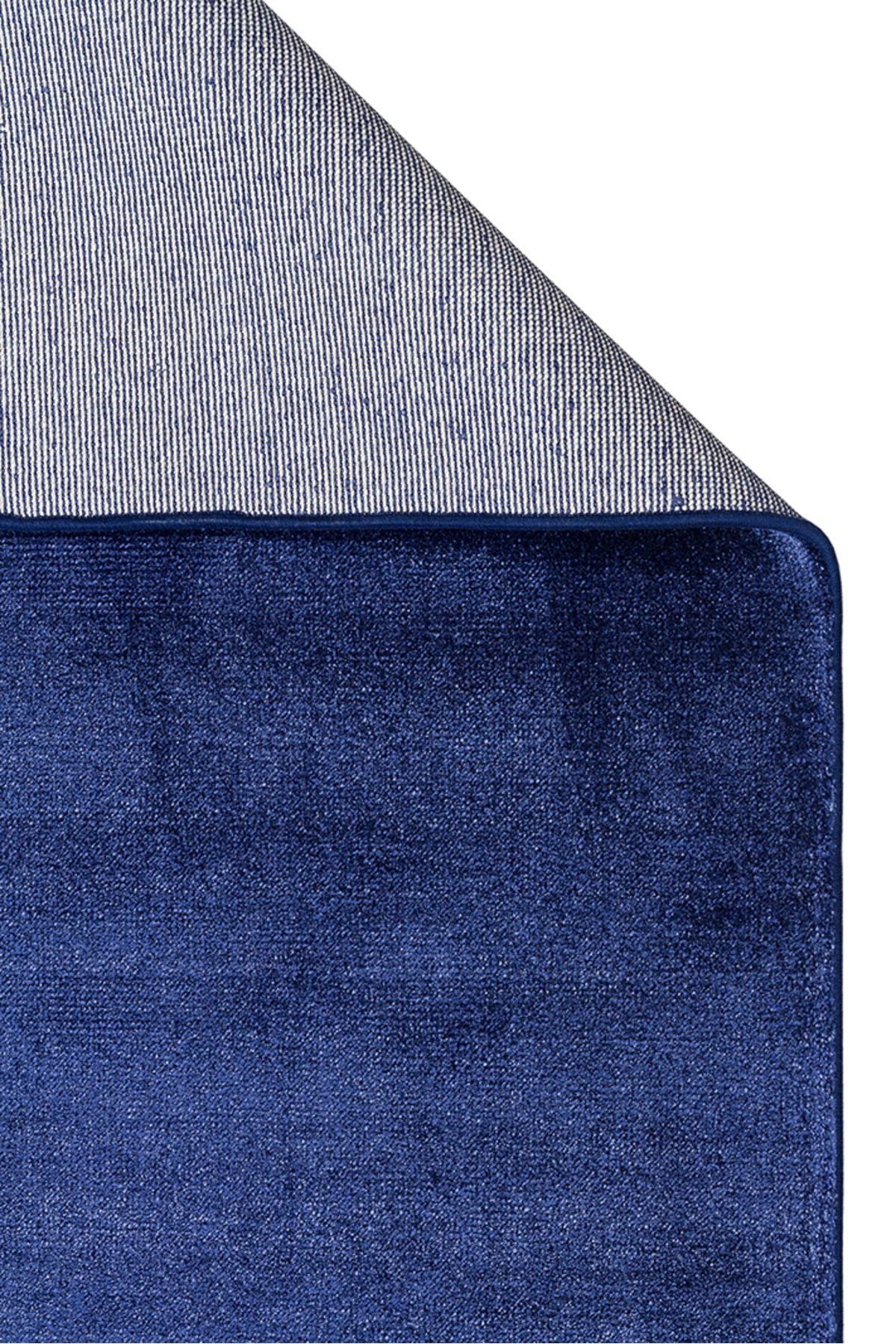 Luma Lacivert Tek Renk Sade Saf Bambu Doğal Malzeme Halı Minimalist Parlak Modern Lüks Salon Halısı - Lacivert