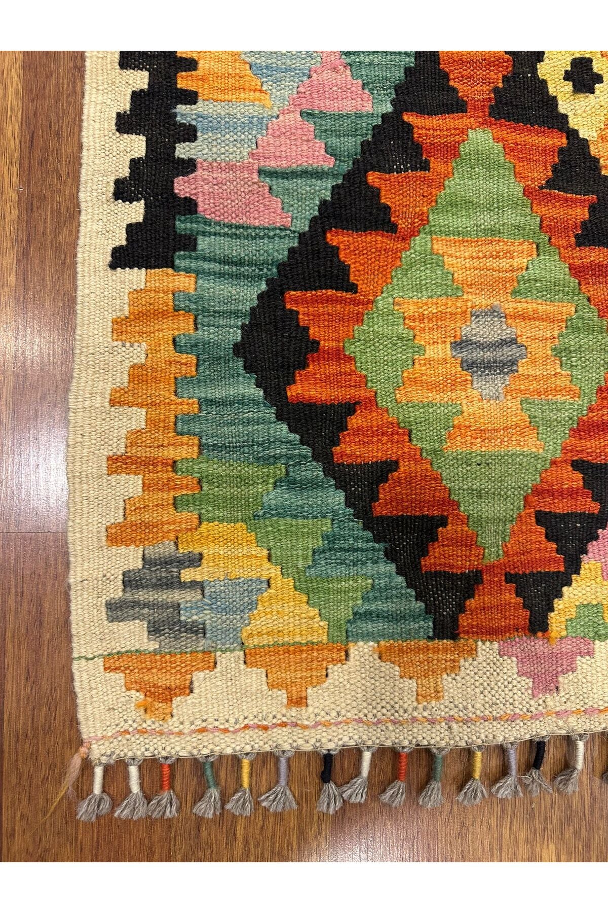 Miras Sarı Kök Boya El Emeği Doğal İplik Anadolu Etnik Desen Geleneksel Kilim Koleksiyonu - Sarı