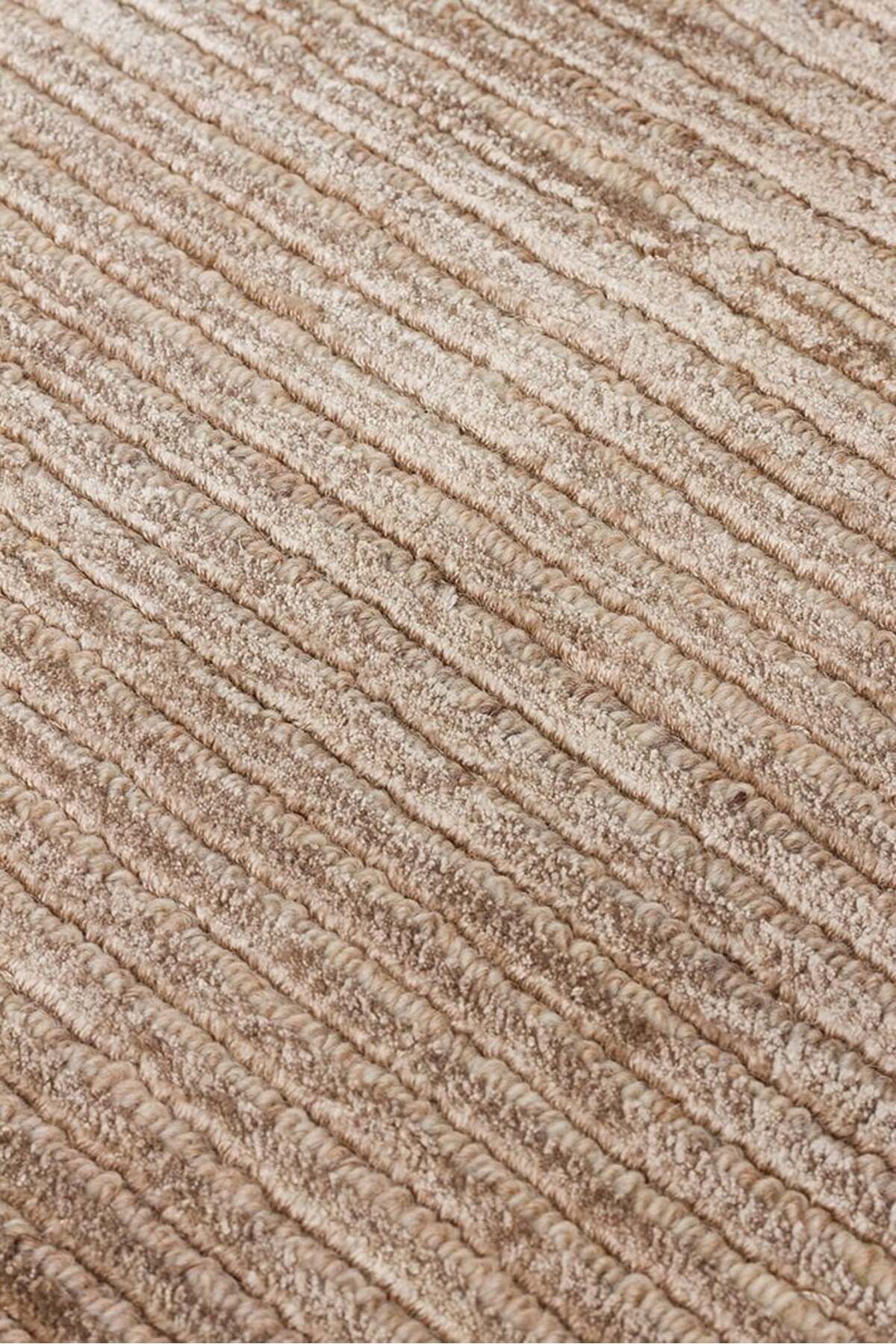 Siena Brown El Dokuma Teknikleriyle Özenle Üretilmiş, Doğal Bambu, Yün Karışımlı Salon Halısı - Kahverengi