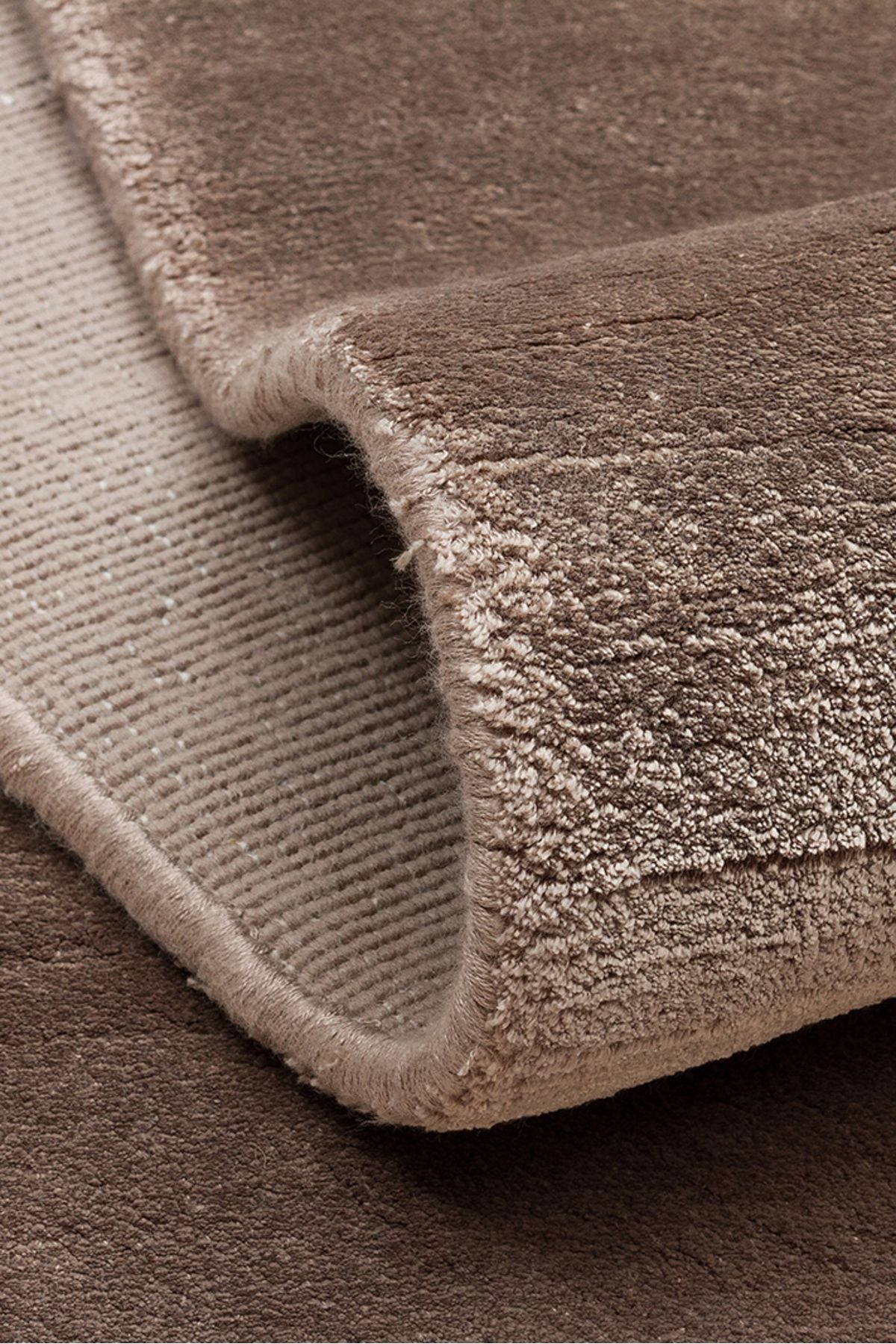 Alure Kahverengi El Dokuma Saf Bambu Halı Lüks Yumuşak Minimal Modern Salon ve Oturma Odası Halı - Kahverengi