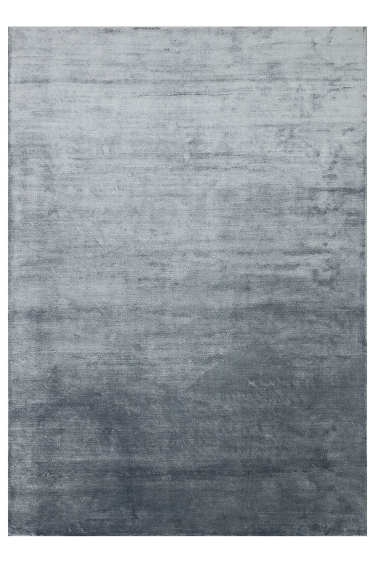 Alure Siyah El Dokuma Saf Bambu Halı Lüks Yumuşak Minimalist Modern Salon ve Oturma Odası Halısı - Charcoal