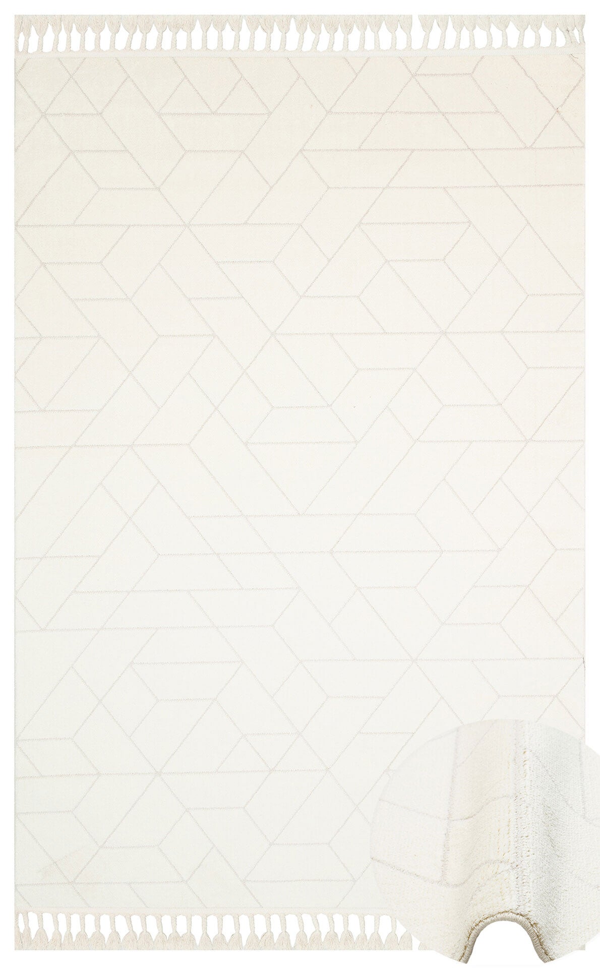 Modern Striped Soft Textured Antiallergic Modern White Carpet Living Room Kitchen Hallway Carpet