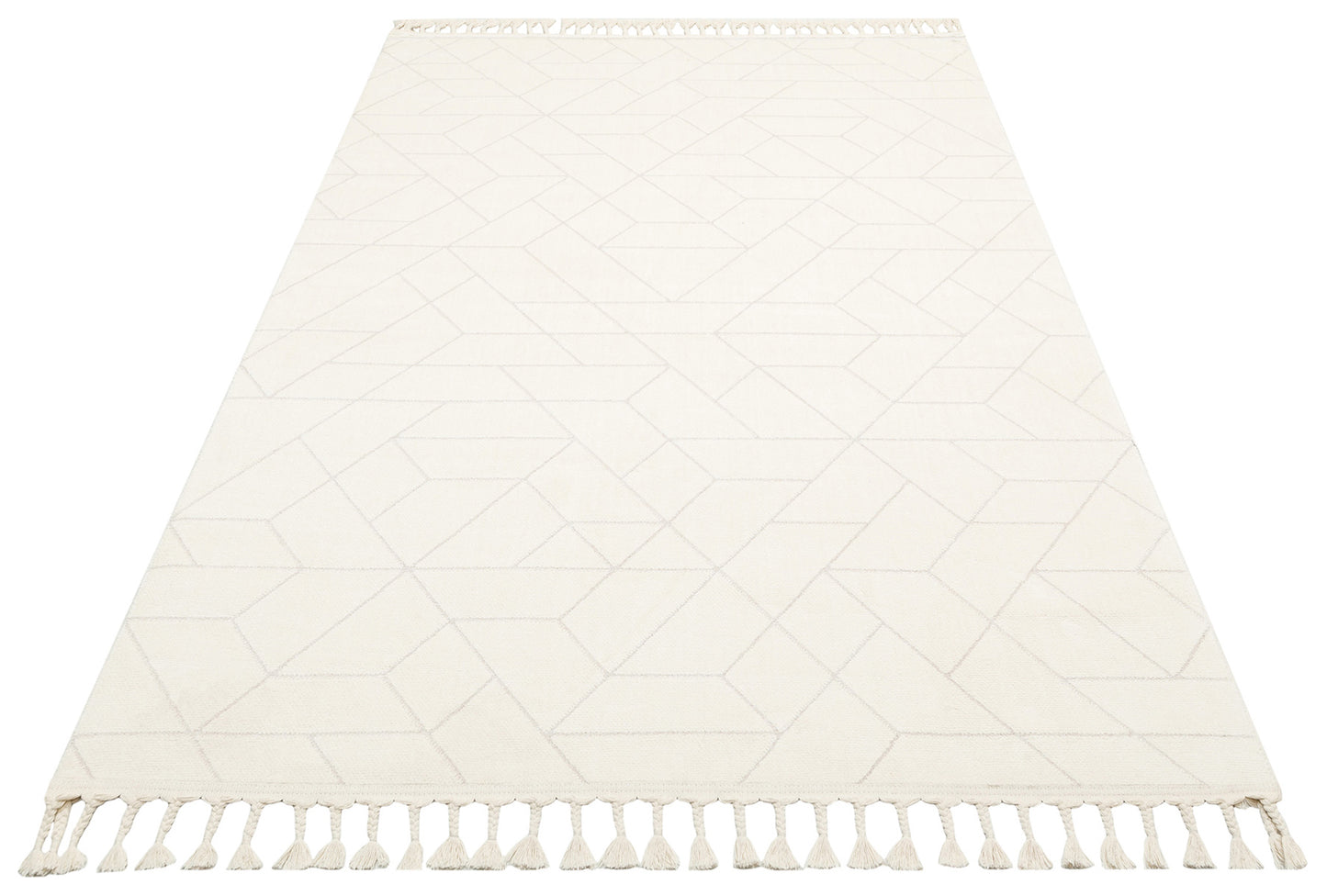 Modern Striped Soft Textured Antiallergic Modern White Carpet Living Room Kitchen Hallway Carpet