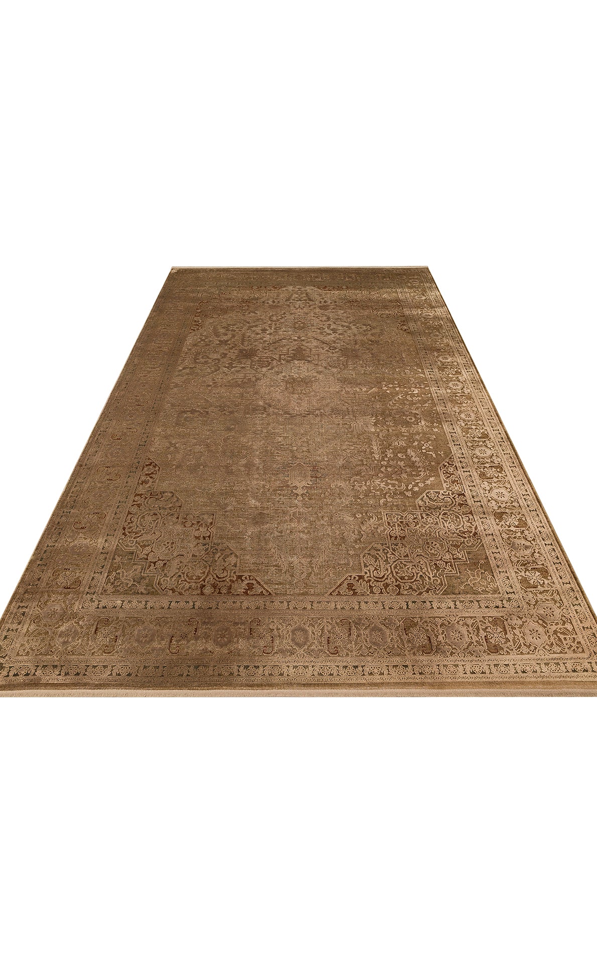 Vintage Soft Textured Nostalgia Closely Woven Bamboo Bronze Custom Living Room Carpet