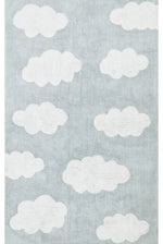 Bonny Blue Patterned Cotton Blend Washable Non-Slip Soft Surface Kids Room Rug