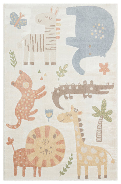 Picco Çok Renkli Desenli Yıkanabilir Hav Vermeyen Toz Tutmayan Yumuşak Dokulu Çocuk Odası Halısı - Turuncu