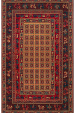 Renaissance Handmade Anatolian Pattern Brown Red Retro Wool Traditional Woven Authentic Living Room Rug