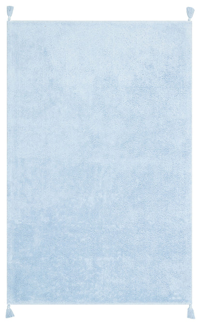 Bonny Düz Mavi Minimal Yıkanabilir Kaydırmaz Taban Yumuşak Yüzeyli Çocuk Odası Halısı - Lacivert