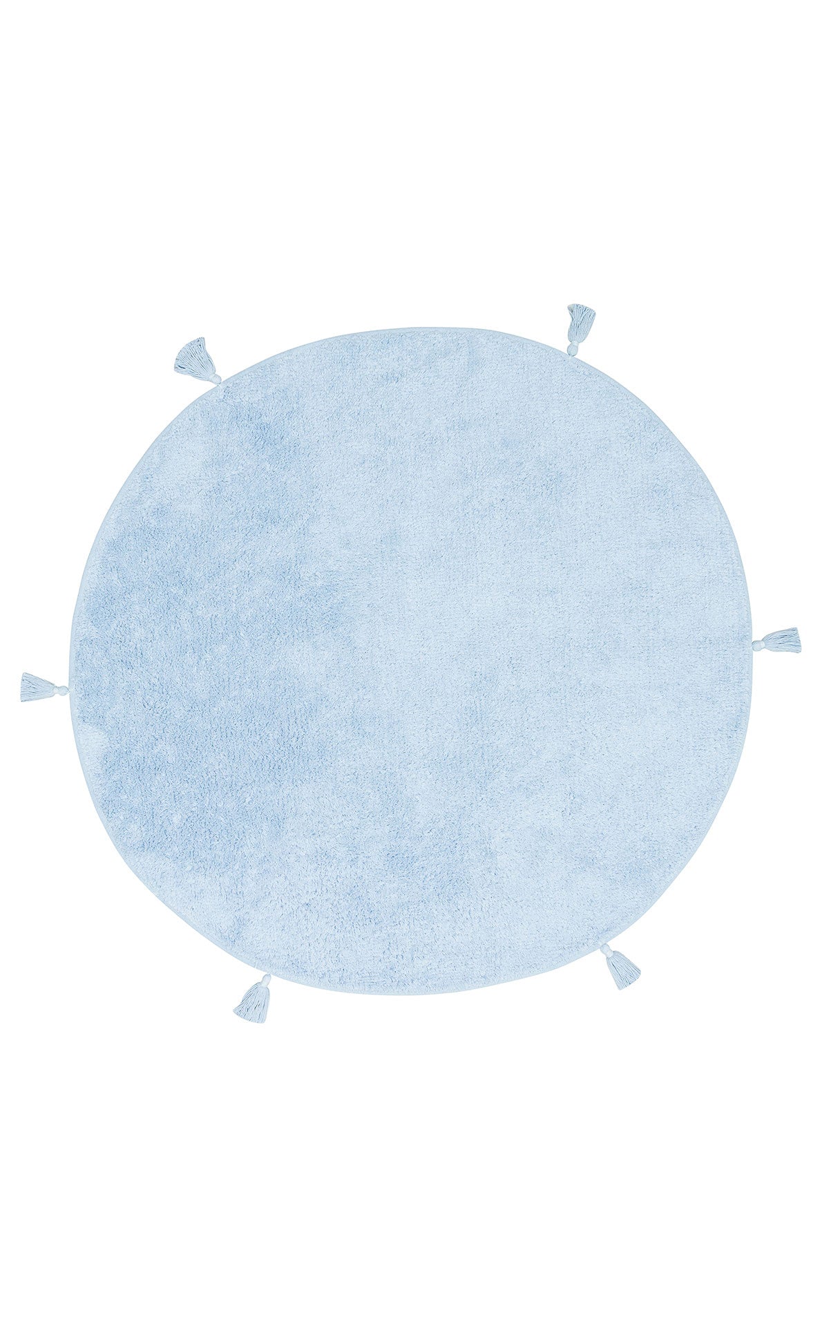 Bonny Düz Mavi Yuvarlak Minimal Yıkanabilir Kaydırmaz Taban Yumuşak Yüzeyli Çocuk Odası Halısı - Haki