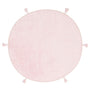 Bonny Düz Pembe Yuvarlak Minimal Yıkanabilir Kaydırmaz Taban Yumuşak Yüzeyli Çocuk Odası Halısı - Kırmızı