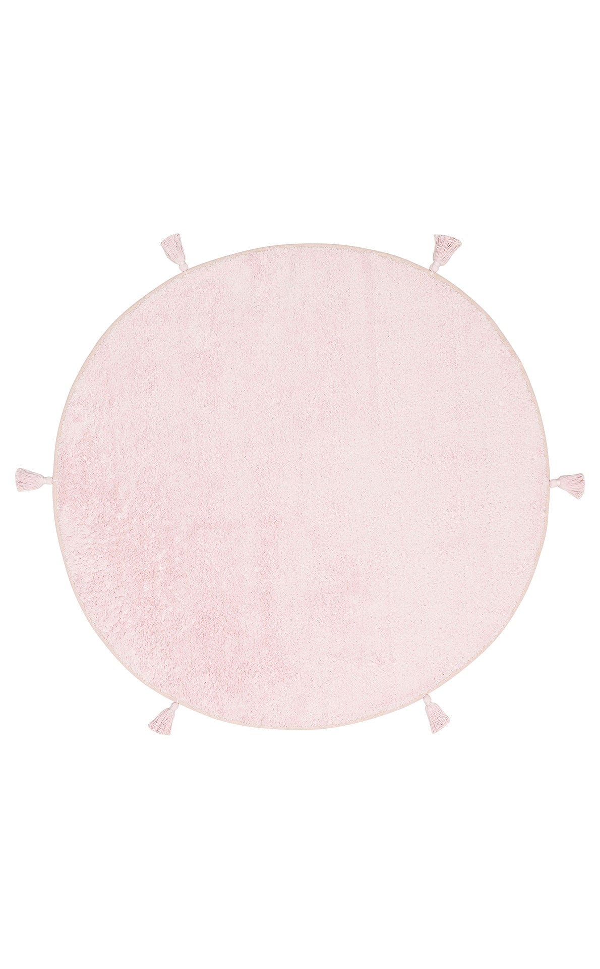 Bonny Düz Pembe Yuvarlak Minimal Yıkanabilir Kaydırmaz Taban Yumuşak Yüzeyli Çocuk Odası Halısı - Kırmızı