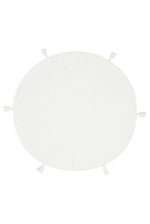 Bonny Plain White Round Minimal Washable Non-Slip Soft Surface Kids Room Rug