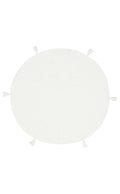 Bonny Plain White Round Minimalist Washable Non-Slip Soft Surface Children's Room Rug - Silver