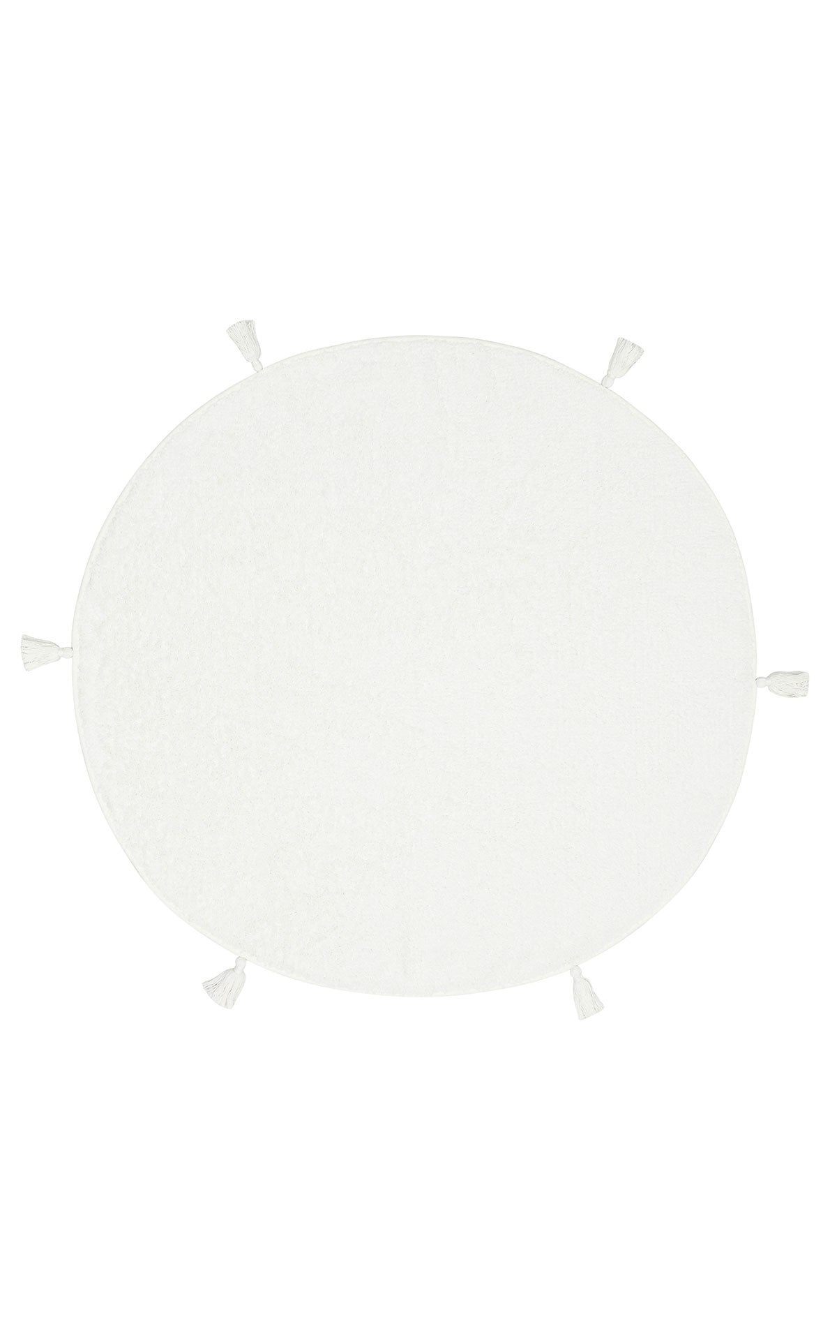 Bonny Düz Beyaz Yuvarlak Minimal Yıkanabilir Kaydırmaz Taban Yumuşak Yüzeyli Çocuk Odası Halısı - Gümüş