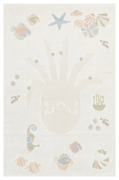 Picco Renkli Figürlü Yıkanabilir Hav Vermeyen Toz Tutmayan Yumuşak Dokulu Çocuk Odası Halısı - Beyaz