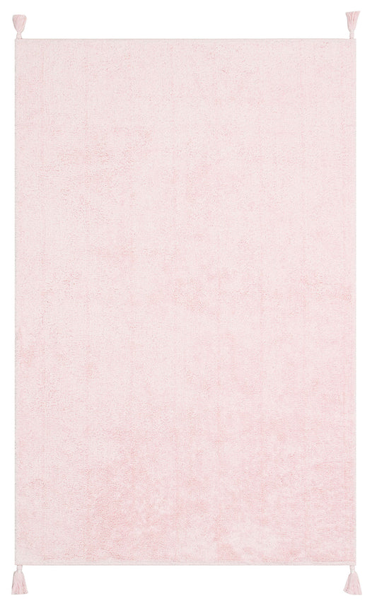 Bonny Düz Pembe Minimal Yıkanabilir Kaydırmaz Taban Yumuşak Yüzeyli Çocuk Odası Halısı - Bordo