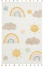 Bonny Rainbow Pattern Washable Non-Slip Soft Surface Kids Room Rug