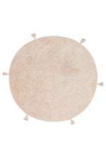 Bonny Plain Beige Round Minimalist Washable Non-Slip Soft Surface Children's Room Rug