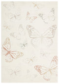 Petit Colorful Butterfly Patterned, Dust-Free, Soft Textured, Machine Washable Children's Room Rug - Green