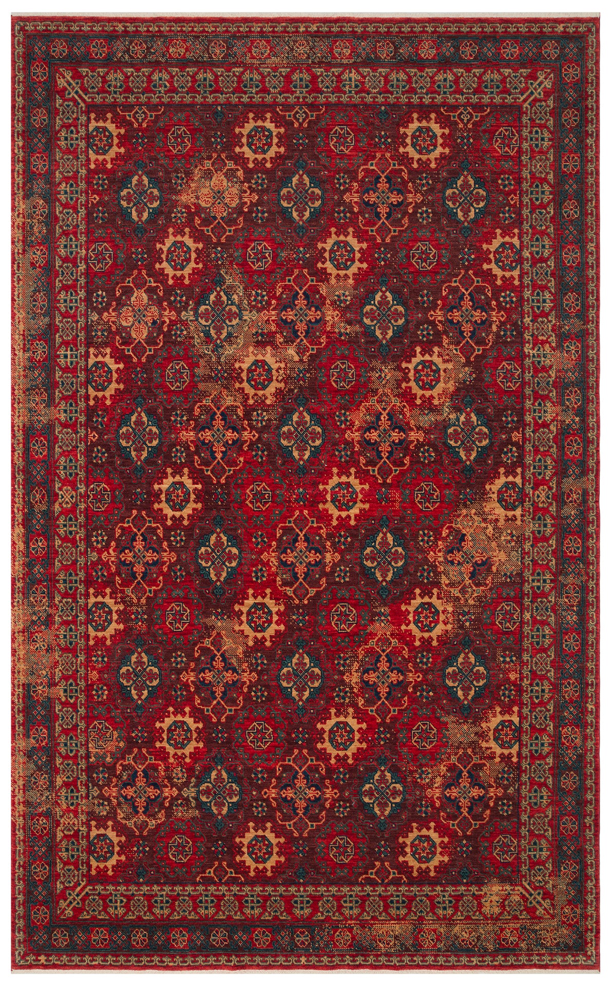 Rönesans El Emeği Anadolu Motifli Kırmızı Yün Geleneksel Desen Retro Otantik Salon Halısı