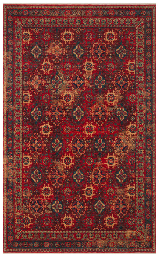 Rönesans El Emeği Anadolu Motifli Kırmızı Yün Geleneksel Desen Retro Otantik Salon Halısı