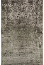 Lidya Dyed Green Vintage Overdyed Living Room Rug, Textured, Shiny, Tightly Woven, Classic Decorative Design