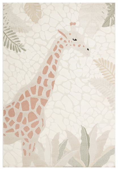 Petit Hayvan Figürlü Toz Vermeyen Yumuşak Dokulu Makinede Yıkanabilir Bebek ve Çocuk Odası Halısı - Pembe