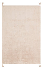 Bonny Plain Beige Minimalist Washable Non-Slip Soft Surface Children's Room Rug - Pink