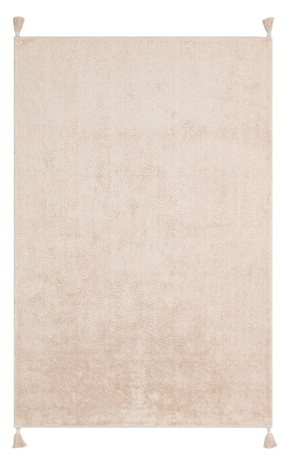 Bonny Düz Bej Rengi Minimal Yıkanabilir Kaydırmaz Taban Yumuşak Yüzeyli Çocuk Odası Halısı - Pembe