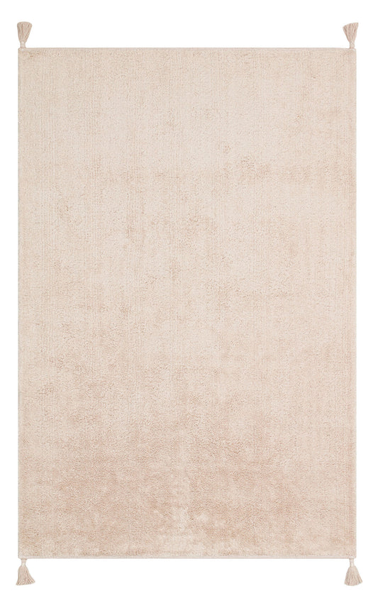 Bonny Düz Bej Rengi Minimal Yıkanabilir Kaydırmaz Taban Yumuşak Yüzeyli Çocuk Odası Halısı - Pembe