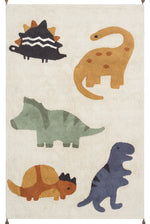 Bonny Dinosaur Pattern Children's Room Rug Cotton Washable Non-Slip Soft Surface
