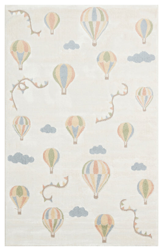 Picco Renkli Desenli Yıkanabilir Hav Vermeyen Toz Tutmayan Yumuşak Dokulu Bebek, Çocuk Odası Halısı - Mavi