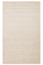 Emma Hand-Woven Beige Plain Scandinavian Knitted Textured Wool Flatweave Modern Bedroom Living Room Rug