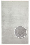 Alva Grey Solid Color Plain Modern Simple Minimal Classic Fringed Hallway, Living Room, Lounge Rug