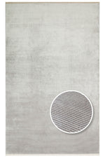 Alva Grey Solid Color Plain Modern Simple Minimal Classic Fringed Hallway, Living Room, Lounge Rug