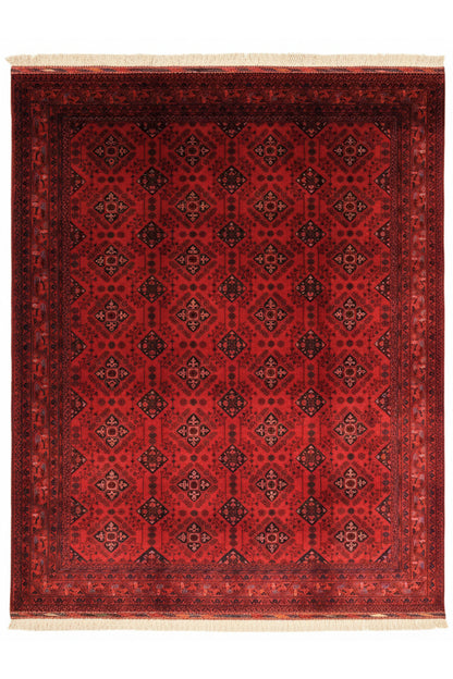 El Dokuma Sirius Model Bordo Afgan Biliçik Halısı %100 Yün Kök Boya Geleneksel Otantik Salon Halısı - Pembe