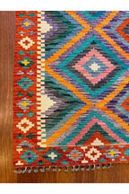 EFSANE Kök Boya El Dokuma Kilim Etnik Vintage Anadolu Desenli Bohem Salon Dekoratif Kilim - Kırmızı