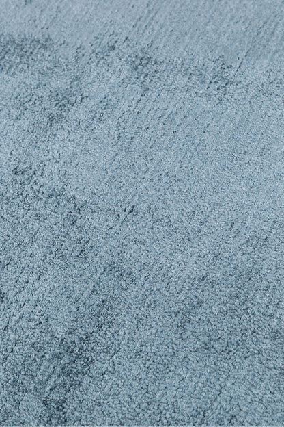 Alure Mavi El Dokuma Saf Bambu Halı Lüks Yumuşak Minimalist Modern Salon ve Oturma Odası Halısı - Mavi
