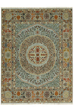 Sultani Handmade Blue Patterned Fringed Anatolian Motif Modern and Traditional Living Room Rug - Multicolored