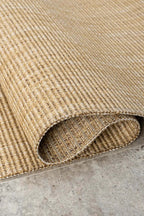 KORDANO Bej Doğal Sisal Dokulu Modern Kilim Kolay Temizlenebilir İskandinav Salon Halısı - Turuncu