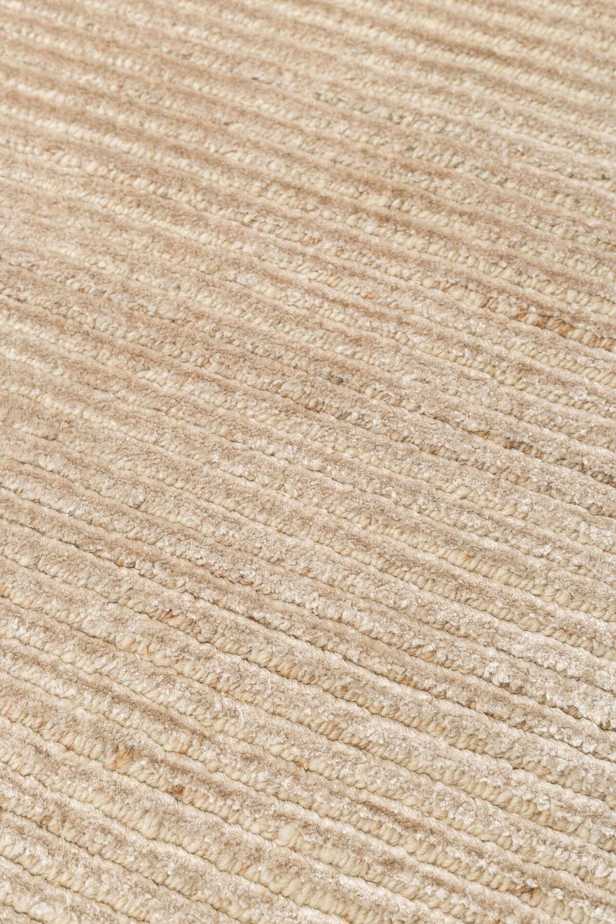Siena Bej El Dokuma Teknikleriyle Özenle Üretilmiş, Doğal Bambu, Yün Karışımlı Salon Halısı - Bej