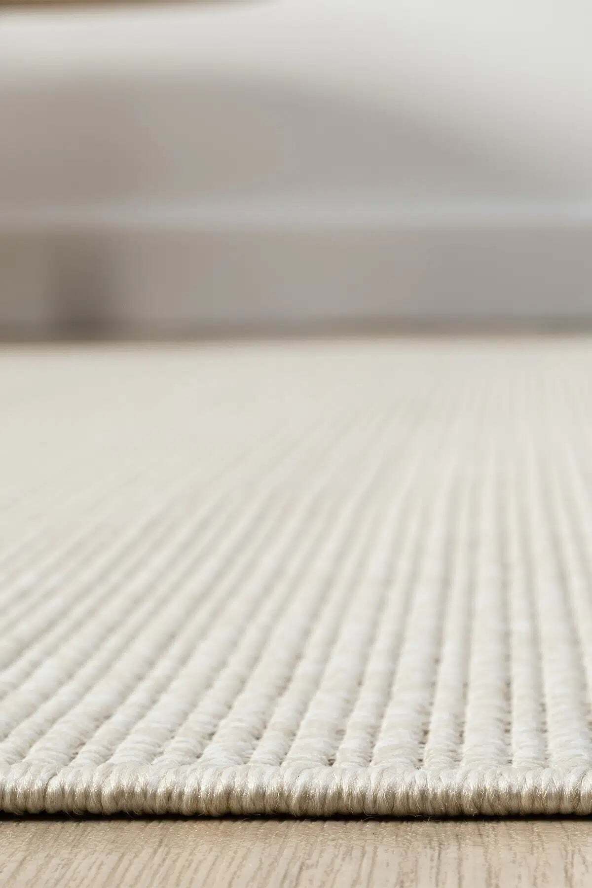 KORDANO Doğal Sisal Krem Dokulu Modern Kilim Kolay Temizlenebilir İskandinav Salon Halısı - Ekru