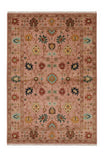 Sultani Handmade Pink Anatolian Motif Patterned Fringed Modern and Traditional Living Room Rug - Pink