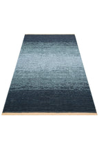 MİRA Antrasit Mavi Çift Taraflı Yıkanabilir Kilim Modern Ombre Renk Geçişli Polyester Şönil Kilim - Lacivert